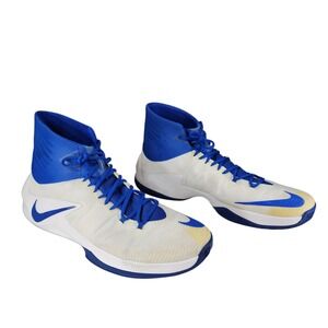 Nike Zoom Clear Out Basketball Shoes Mens Size 18 Blue White Sneakers 856486-140